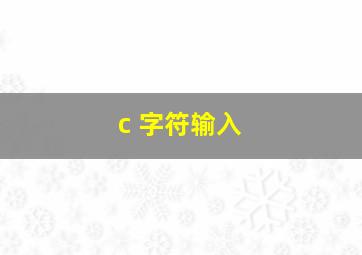 c 字符输入